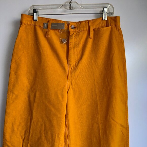 NWT J.CREW Tall Slim Wide Leg Yellow Bronzed Ochre Cropped Pants Size 31T - Picture 4 of 14
